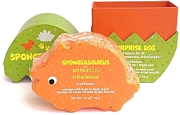Reusable Foamy Bath Sponge for Kids 'Triceratops' - Spongelle Spongeasaurus Triceratops Body Wash Infused Buffer — photo N1