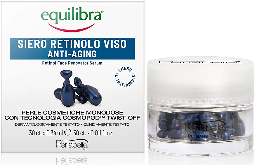 Retinol Face Serum, capsules - Equilibra Perlabella Retinol Face Renovator Serum — photo N1