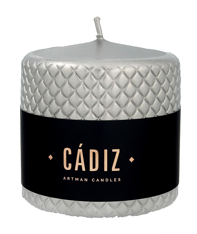 Decorative Candle, 7.8x9.5 cm, silver - Artman Cadiz — photo N1