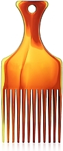 Hair Comb "Afro" M, 60281, amber - Top Choice — photo N1