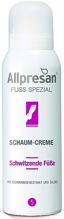 Foot Foam-Cream for Excessive Sweating (Hyperhidrosis) - Allpresan Foot Special 5 Schaum-Creme — photo N1