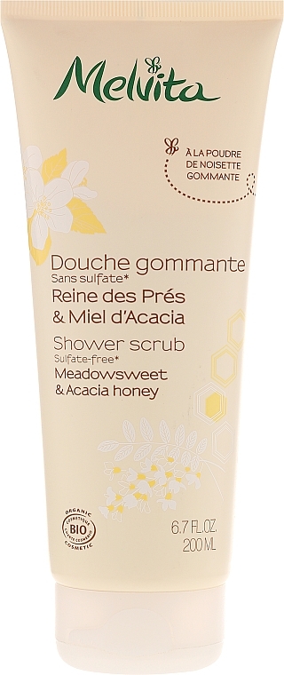 Shower Scrub "Meadowsweet & Acacia Honey" - Melvita Body Care Meadowsweet & Acacia Honey Shower Scrub — photo N1