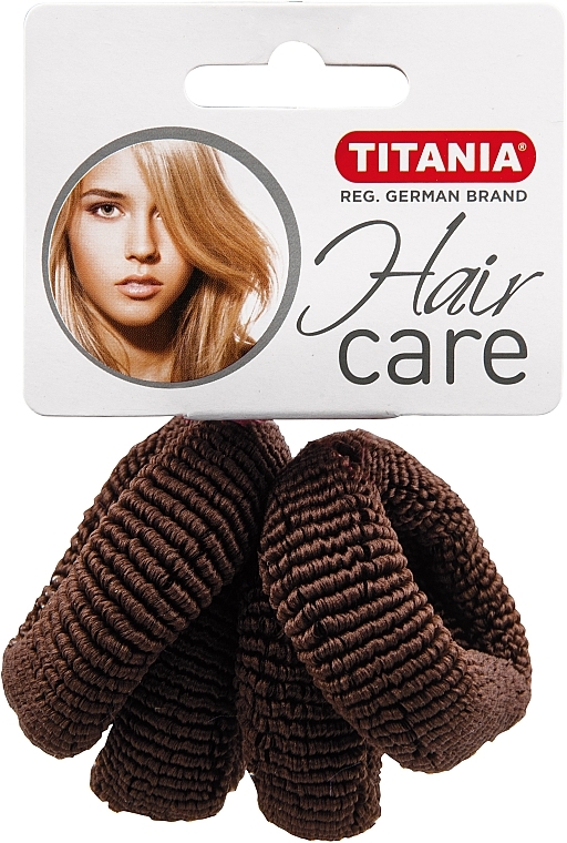 Large Hair Ties, 4 pcs, brown - Titania — photo N4