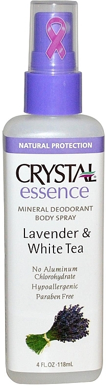 Deodorant Spray with Lavender and White Tea Scent - Crystal Essence Deodorant Body Spray — photo N1