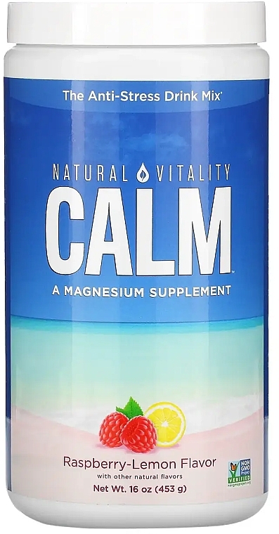 Calming Support Supplement - Natural Vitality Calm The Anti-Stress Drink Ruspberry Lemon — photo N1