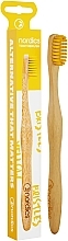 Bamboo Toothbrush, medium, yellow bristles - Nordics Bamboo Toothbrush — photo N1