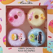 Fragrances, Perfumes, Cosmetics Scented Bath Bomb Set - Love Skin Happy Donuts (bath bombs/4x60g)