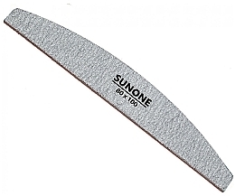 Nail File80/100, half moon, grey, 10 pcs - Sunone Nail File Zebra — photo N1