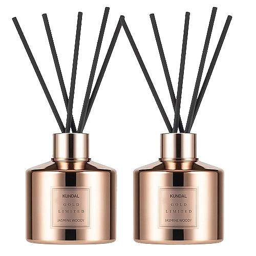 Wood Jasmine Aroma Diffuser Set - Kundal Perfume Diffuser Rose Gold Edition Jasmine Woody — photo N1