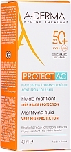 Mattifying Facial Fluid - A-Derma Protect AC Mattifying Fluid SPF 50 — photo N2