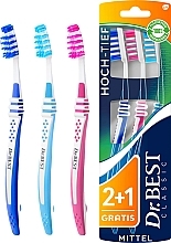 Fragrances, Perfumes, Cosmetics Toothbrush Set - Dr. Best Classic Toothbrush High-Low Medium 2+1