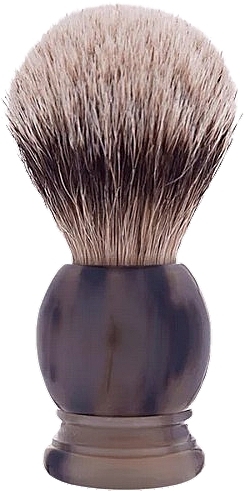 Shaving Brush, size 12 - Plisson Horn & High Mountain White Shaving Brush — photo N1