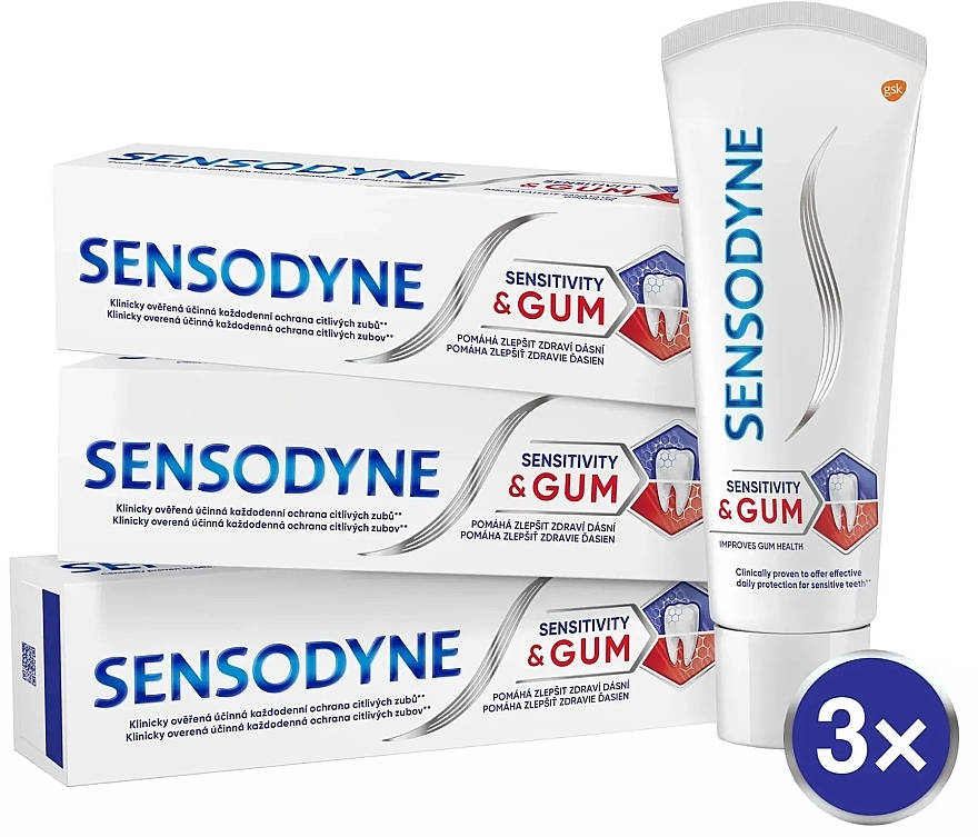 Set - Sensodyne Sensitivity & Gum Trio (toothpaste/75mlx3) — photo N1