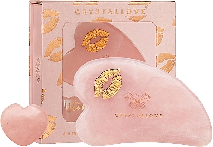 Set - Crystallove Sellove Rose Quartz Gua Sha Set — photo N9