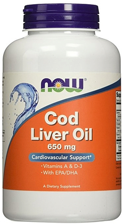 Cod Liver Oil Capsules, 650mg - Now Foods Cod Liver Oil  — photo N1