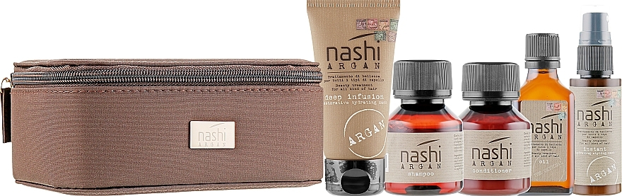 Travel Set - Nashi Argan All-In (shm/50ml + cond/50ml + oil/30ml + mask/40ml + mask/50ml) — photo N2