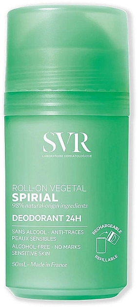 Roll-On Antiperspirant Deodorant - SVR Spirial Roll-On Vegetable Deodorant 24H — photo N1