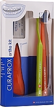 Set, option 28 (green, orange) - Curaprox Ortho Kit (brush/1pcs + brushes 07,14,18/3pcs + UHS/1pcs + orthod/wax/1pcs + box) — photo N3