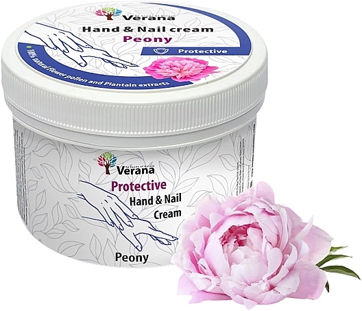 Peony Protecting Hand & Nail Cream - Verana Protective Hand & Nail Cream Peony — photo N1