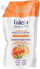 Fragrances, Perfumes, Cosmetics Peach & White Tea Hand Wash - Luksja Creamy & Soft Energizing Peach & White Tea Caring Hand Wash (doy-pack) 