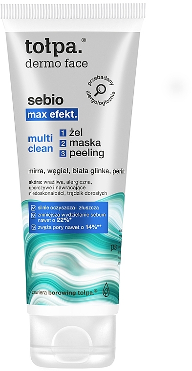 3-in-1 Cleansing Gel - Tolpa Dermo Face Multi Clean: Gel, Peeling, Mask — photo N1