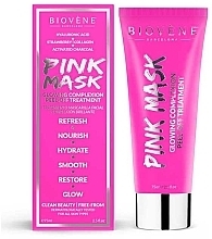 Pink Face Mask with Activated Charcoal - Biovene Pink Mask Glowing Complexion Peel-Off Treatment — photo N1