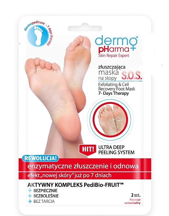 Foot Peeling Mask - Dermo Pharma Skin Repair Expert S.O.S. Exfoliating & Cell Recovery Foot Mask — photo N1