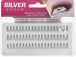 Fragrances, Perfumes, Cosmetics Individual Lashes 12 mm, MN 243 - Silver Style Premium Line Individual Eyelashes