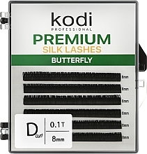 Fragrances, Perfumes, Cosmetics Butterfly Green D 0.10 False Eyelashes (6 rows: 8 mm) - Kodi Professional