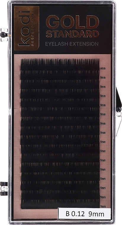 Gold Standard B 0.12 Eyelash Extensions (16 rows: 9 mm) - Kodi Professional — photo N1