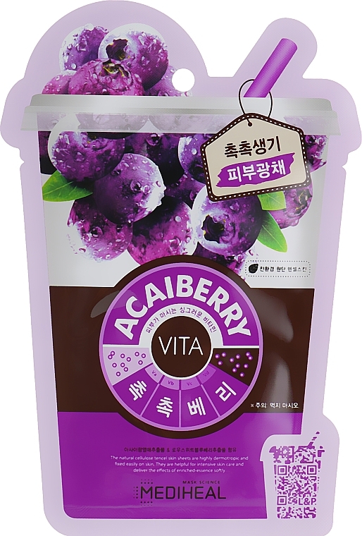 Acai and Blueberry Toning Face Mask - Mediheal Vita Acaiberry Mask — photo N1