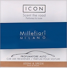 Car Air Freshener 'Classic: Wood and Spices' - Millefiori Milano Icon Car Classic Fragrance Legni & Spezie — photo N1