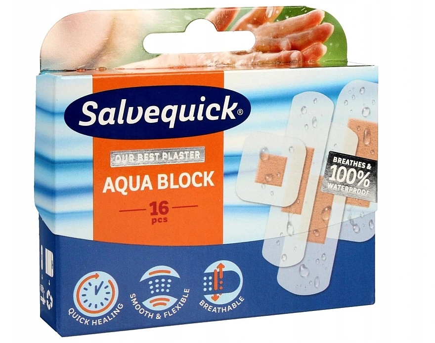 Transparent Waterproof Plaster - Salvequick Aqua Block — photo N1