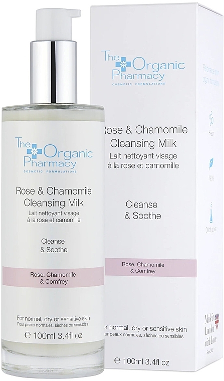 Face Cleansing Milk for Sensitive Skin - The Organic Pharmacy Rose & Chamomile Cleansing Milk — photo N2