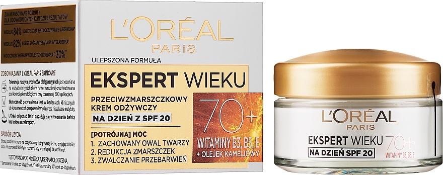 Anti-wrinkle Day Cream with Camellia Oil 70+ - L'Oreal Paris Age Expert Day Cream SPF20 — photo N1