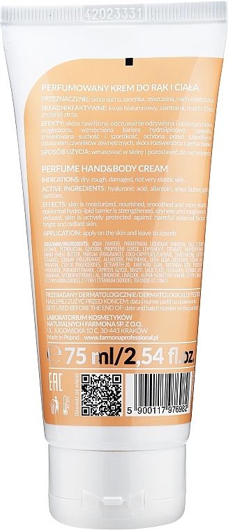 Perfumed Hand & Body Cream - Farmona Professional Perfume Hand&Body Cream Gold — photo N2