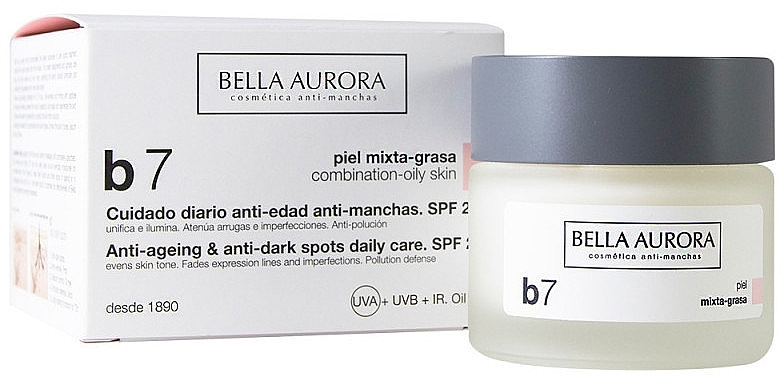 Anti Dark Spots Cream for Combination and Oily Skin - Bella Aurora B7 Combination/Oily Skin Daily Anti-Dark Spot Care — photo N1