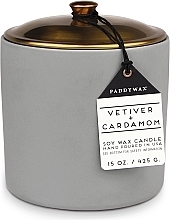 Fragrances, Perfumes, Cosmetics Scented Candle 'Vetiver & Cardamom', 3 wicks - Paddywax Hygge Ceramic Candle Grey Vetiver & Cardamom