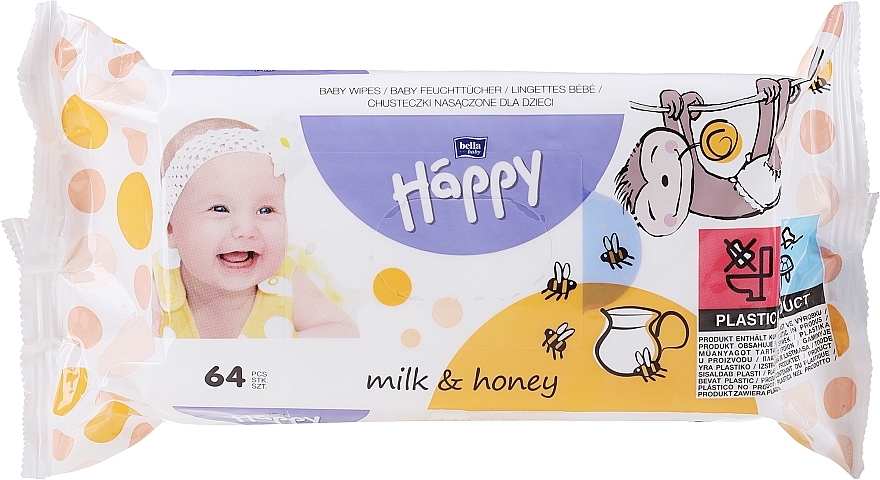 Wet Wipes "Milk and Honey" - Bella Baby Happy Milk & Honey — photo N1