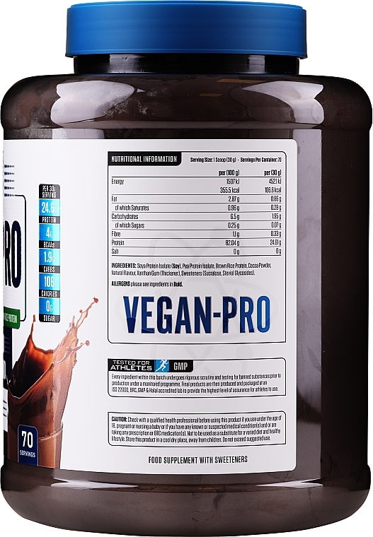 Protein Blend with Amino Acids - Applied Nutrition Vegan-pro Plant Based Protein Blend Vanilla — photo N2