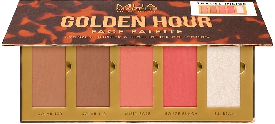 Makeup Palette - MUA Golden Hour Face Palette Bronze, Blush, Highlight — photo N3