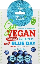 Fragrances, Perfumes, Cosmetics Facial Sheet Mask "For Feeling Zen" - 7 Days Go Vegan Sunday Blue Day