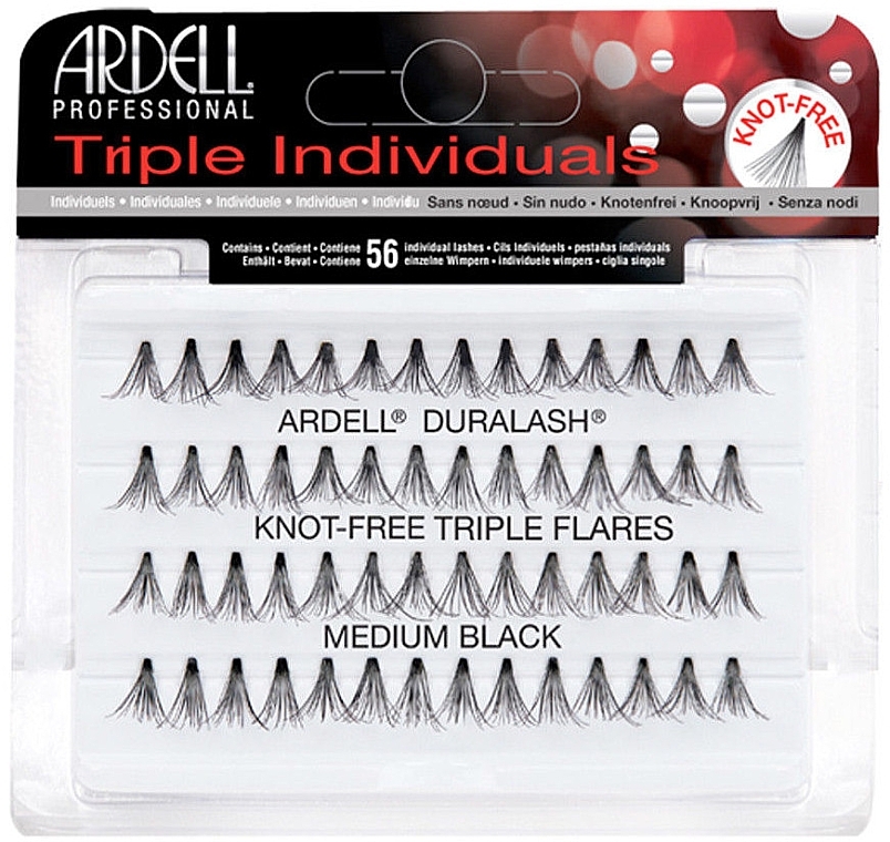 Individual Lashes Kit - Ardell Triple Individual Medium Black — photo N1