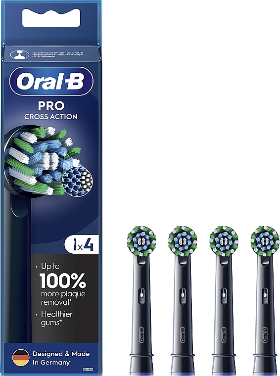 Replacement Head for Electric Toothbrush, 4 pcs - Oral-B Pro Cross Action Black — photo N1