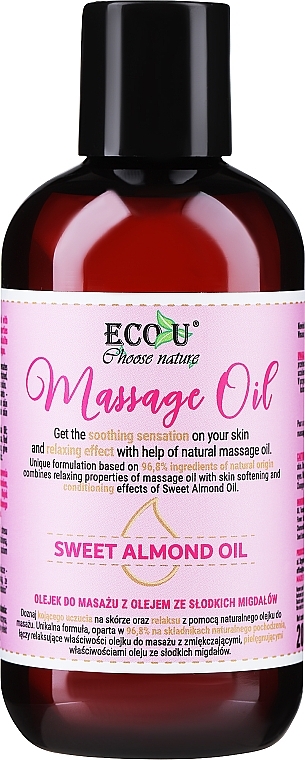 Massage Oil - Eco U Massage Oil Sweet Almond Oil — photo N1