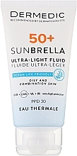 Fragrances, Perfumes, Cosmetics Ultra-Lightweight Protective Cream SPF 50+ for Oily & Combination Skin - Dermedic 50+ Sunbrella Ultra-light Fluid