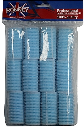 Velcro Curlers 28/63, light blue - Ronney Professional Velcro Roller — photo N1