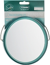 Double-Sided Shaving Mirror for Men, 12.5 cm, green - Titania — photo N1