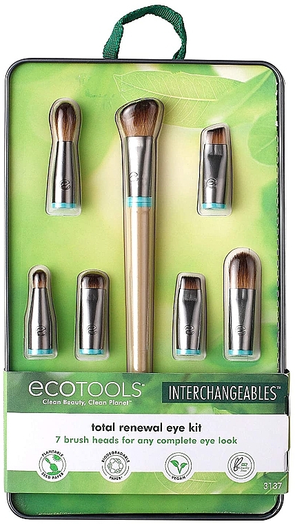 Makeup Brush Head Set, 7 pcs - EcoTools Eye Kit Interchangeables Makeup Brush Set With Case — photo N4