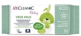 Fragrances, Perfumes, Cosmetics Baby Milk Wet Wipes for Sensitive Skin, 50 pcs - Cleanic Eco Baby Vege